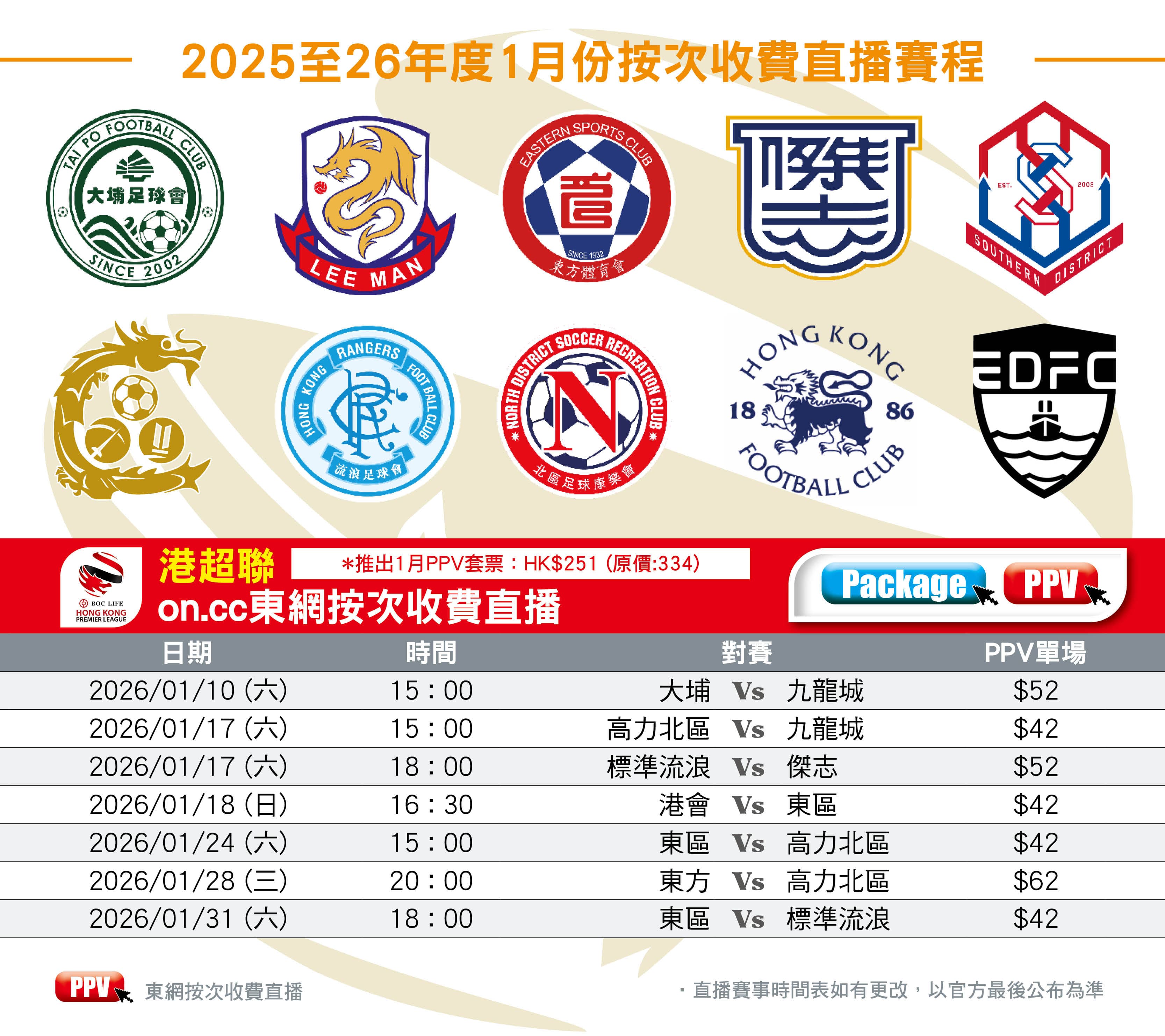 2025–2026 香港超級聯賽賽程、球隊錦囊同轉會潮